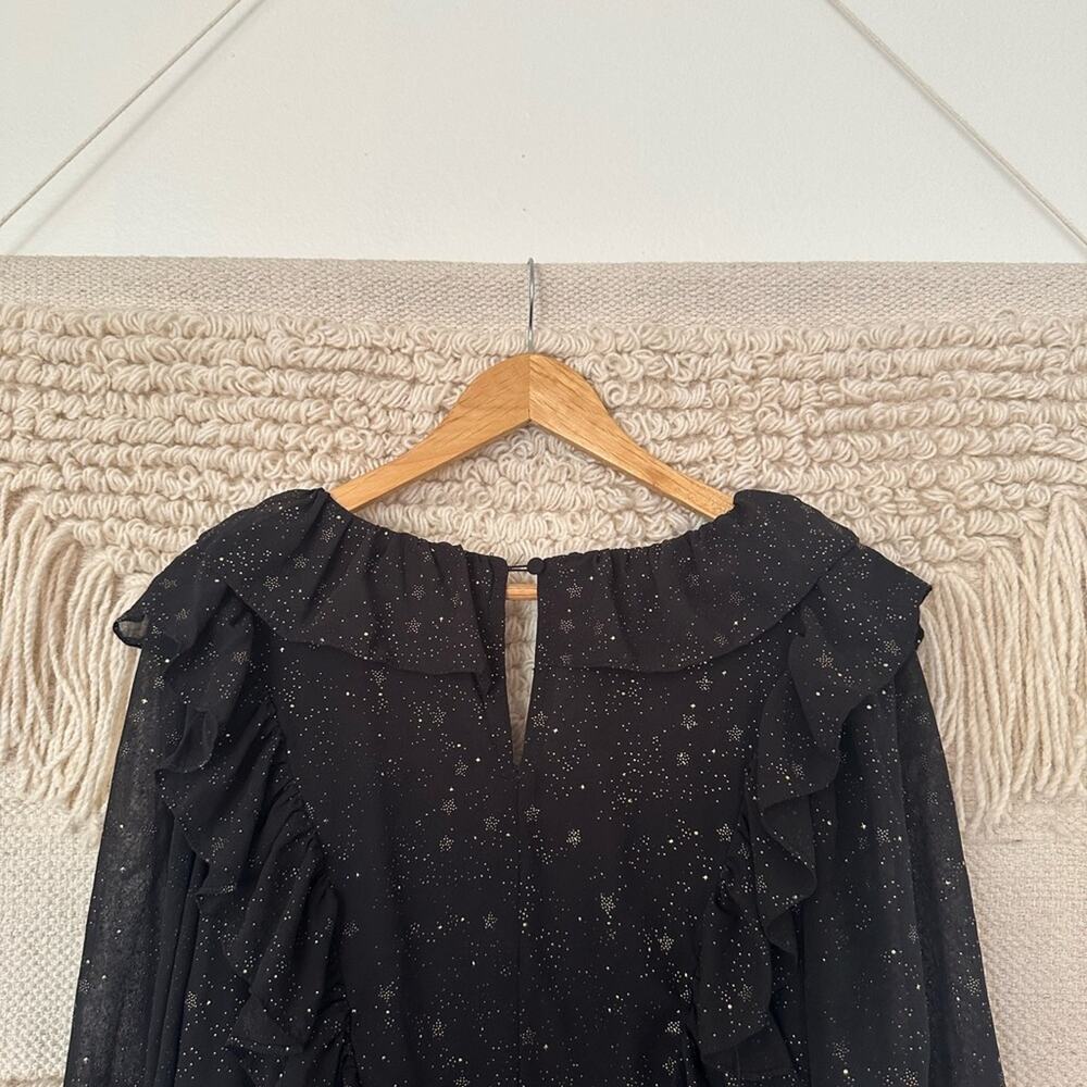 Moon River Gold Star Ruffle Dress - Picture 6 of 7